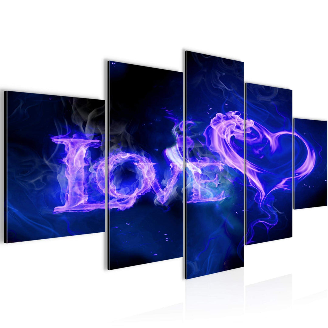 Runa Art Wandbilder Abstrakt Feuer Love 5 Teilig Bild auf Vlies Leinwand Deko Wohnzimmer Schlafzimme
