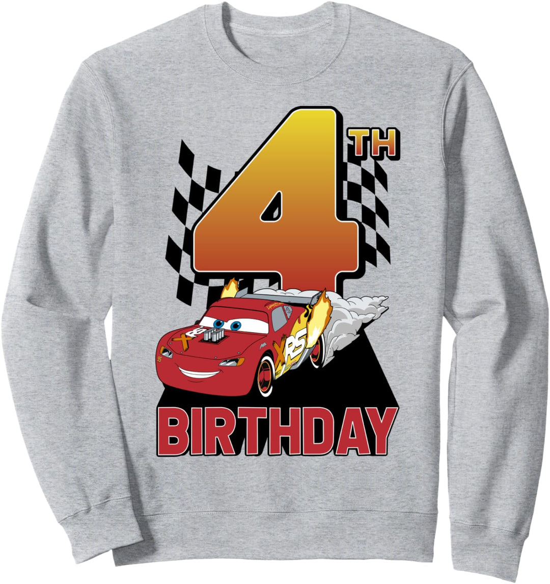 Disney Pixar Cars Lightning McQueen 4th Birthday Peel Out Sweatshirt