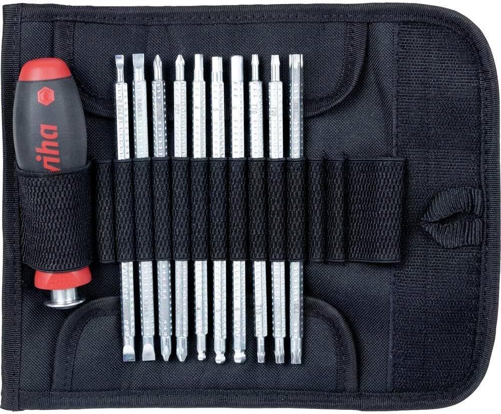 Wiha Schraubendreher mit Wechselklingen Set SYSTEM 6 (03591), 12 tlg. für tiefliegende Schrauben, In