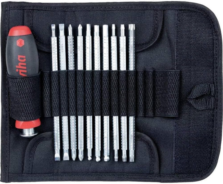 Wiha Schraubendreher mit Wechselklingen Set SYSTEM 6 (03591), 12 tlg. für tiefliegende Schrauben, In