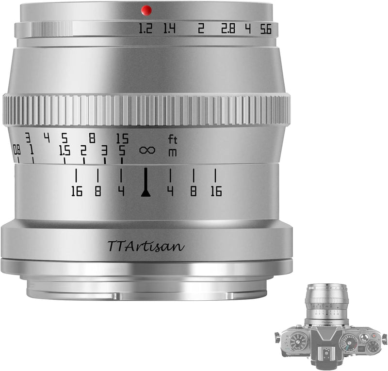 TTARTISAN 50mm F1.2 Objektiv APS-C MF für Fuji X Mount Kameras X-A1 X-A10 X-M1 X-M2 X-H1 X-T1 X-T10