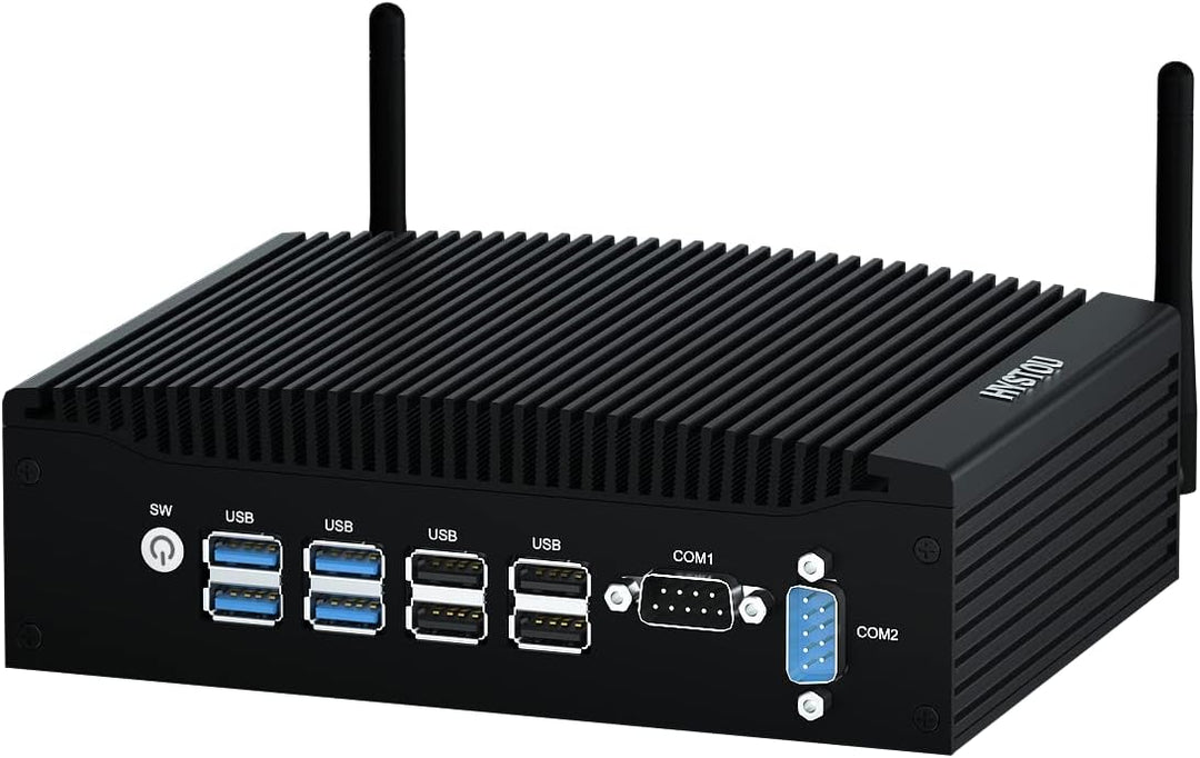 HYSTOU Lüfterloser Industrie Mini PC i5 7300U, Fanless Mini PC 16GB Ram DDR4 512GB SSD 4K Doppel Dis
