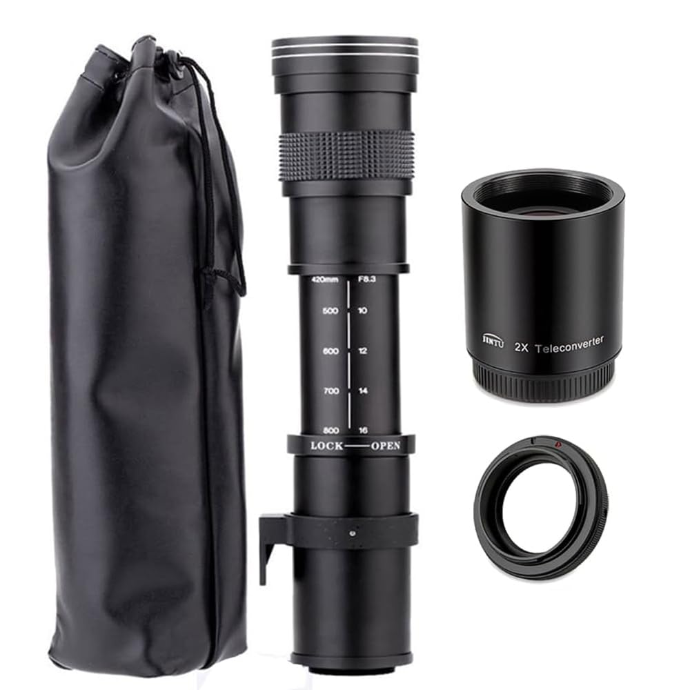 JINTU 420-1600mm f/8.3 HD-Tele Zoom Teleobjektiv für Nikon Digitale SLR Kameras D5600 D5500 D5200 D5