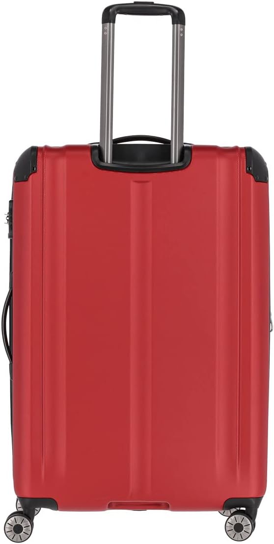 Travelite 4-Rad Koffer L mit TSA Schloss + Dehnfalte, Gepäck Serie City: Robuster Hartschalen Trolle