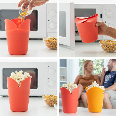 InnovaGoods Popcorn-Bereiter, faltbar, Silikon, Mehrfarbig,