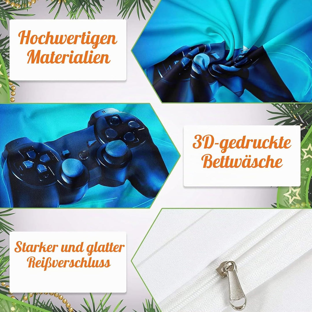 SHUAIG Bettwäsche-Sets Kinder Gamepad,Bettwäsche Set Jungen Gamepad Bettwäsche Satz Bettwäsche Set 3