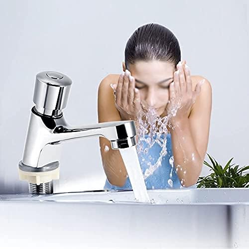Waschtisch-Wasserhahn, verchromt, selbstschliessend, wassersparend, kreative Zeitverzögerung, Spülti