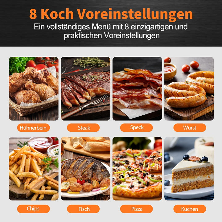 CROWNFUL Luftfritteuse 6.5L, 7QT Heissluftfriteuse elektrische 12 in 1 Öllose Herd , Heissluft Fritt