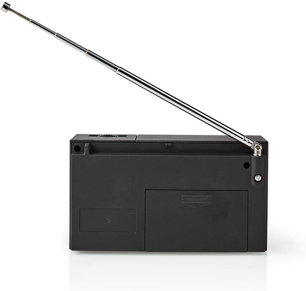 Nedis UKW/AM-Radio, tragbares analoges Stimmgerät im Taschenformat mit 1,5 W Lautsprecher, 3,5 mm Ko