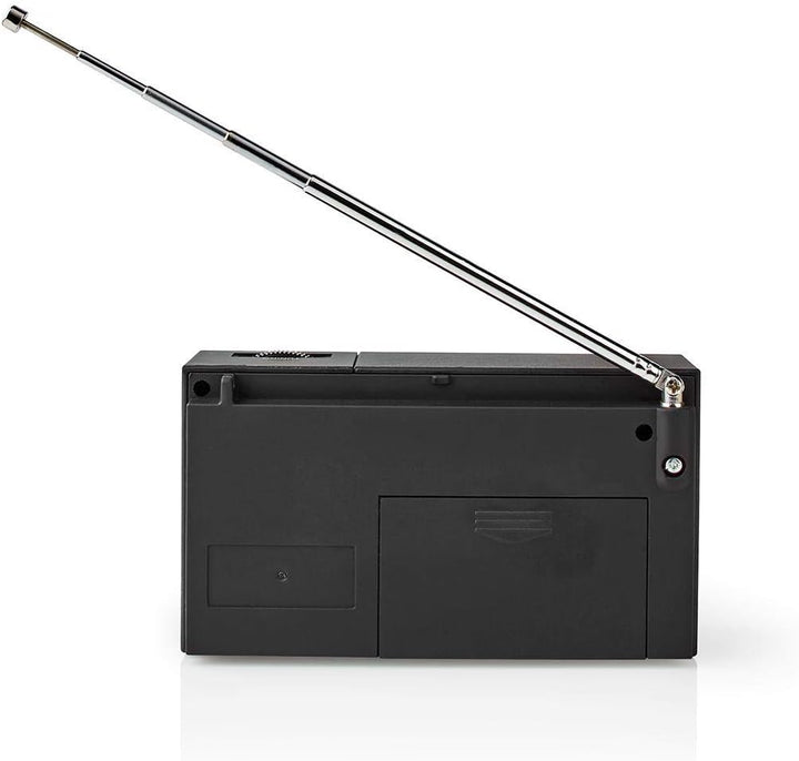 Nedis UKW/AM-Radio, tragbares analoges Stimmgerät im Taschenformat mit 1,5 W Lautsprecher, 3,5 mm Ko