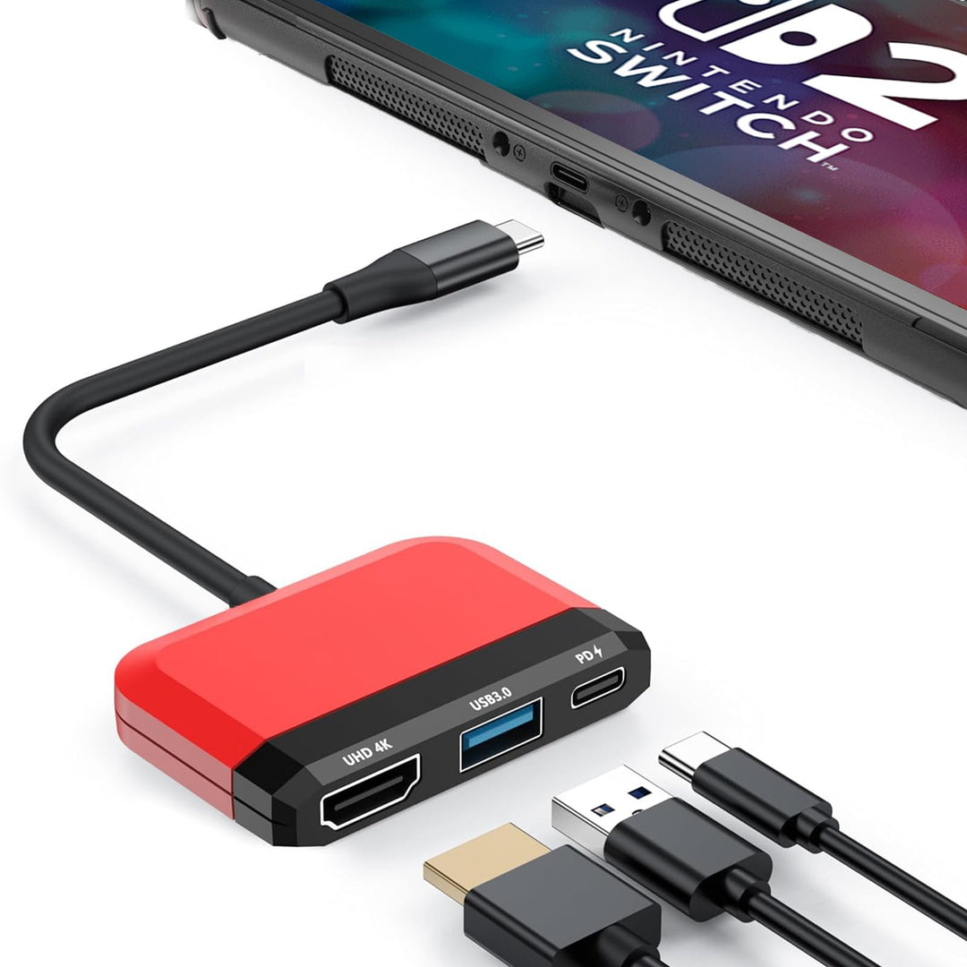 Switch TV Dock für Nintendo Switch/OLED, 3 in 1 Switch Portable Dock mit 4K HDMI, USB 3.0 Port, Type