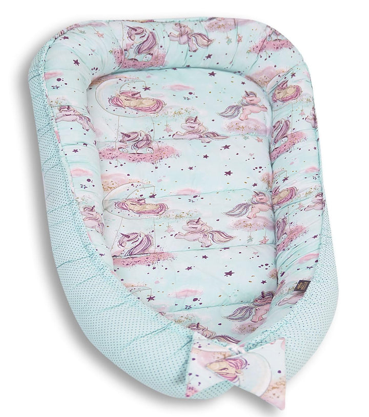 PaLulli 120x60 cm Babynest Babynestchen XXL Babykokon 2seitig 100% Baumwolle Kissen Nestchen für Bab