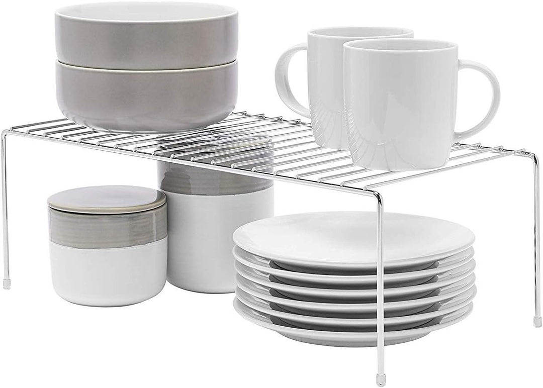simplywire – Küchenschrank-Organizer – 4 Aufbewahrungsregale – Chrom 4er-Pack, 4er-Pack