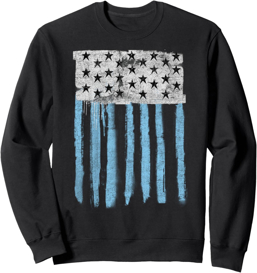 Trendy Painted Blue Flag Sweatshirt
