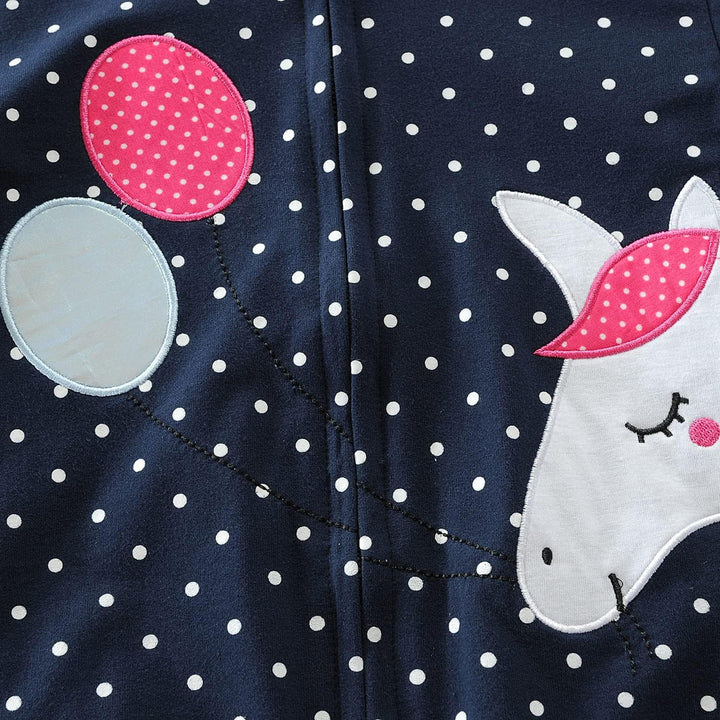 EULLA Kinder Mädchen Zip Up Hoodie Sweatjacke Kapuzenjacke Kapuzenpullover Langarm Baumwolle Einhorn