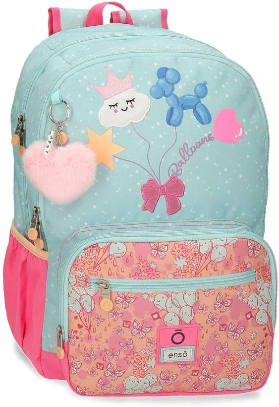 Enso Balloons Rucksack mit doppeltem Fach, anpassbar an den Trolley, Mehrfarbig, 32 x 44 x 17 cm, Po