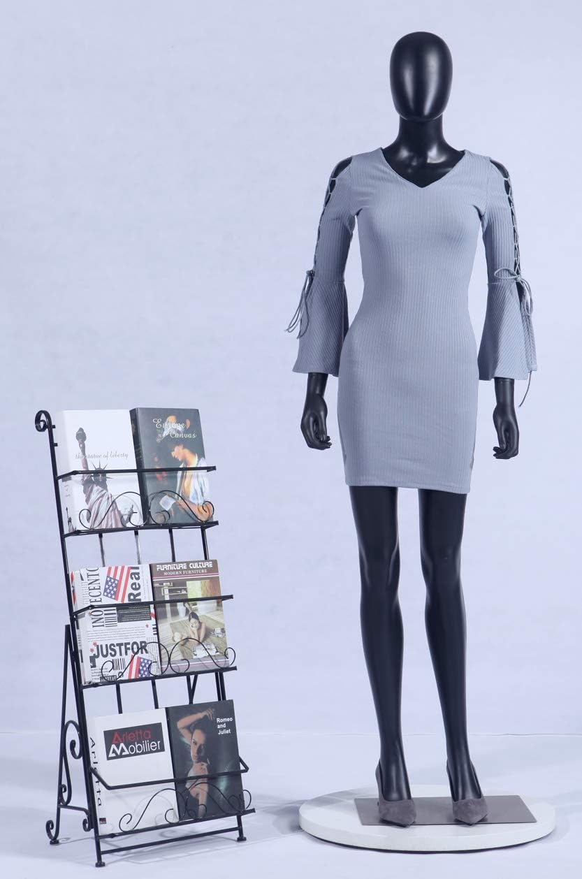 EurotonDisplay FC-7Black schwarz matt abstrakte Schaufensterpuppe mit Metallplatte Egghead ohne Gesi