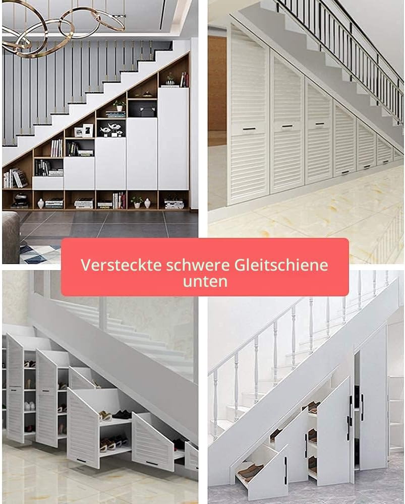 AOLISHENG Schubladenschienen Bodenhalterung 400 mm 3 Falten Auszugsschienen Vollauszug Schwerlastaus