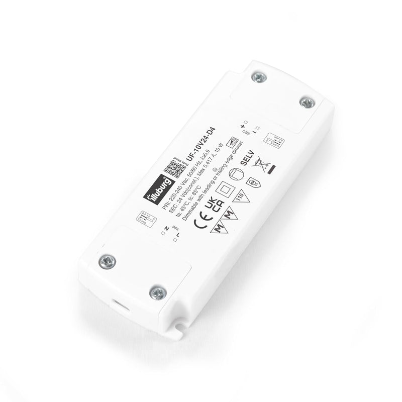illuburg LED Trafo 24V Dimmbar Triac Flach 4W - 10W für LED Strip Lampe LED Netzteil Treiber Transfo