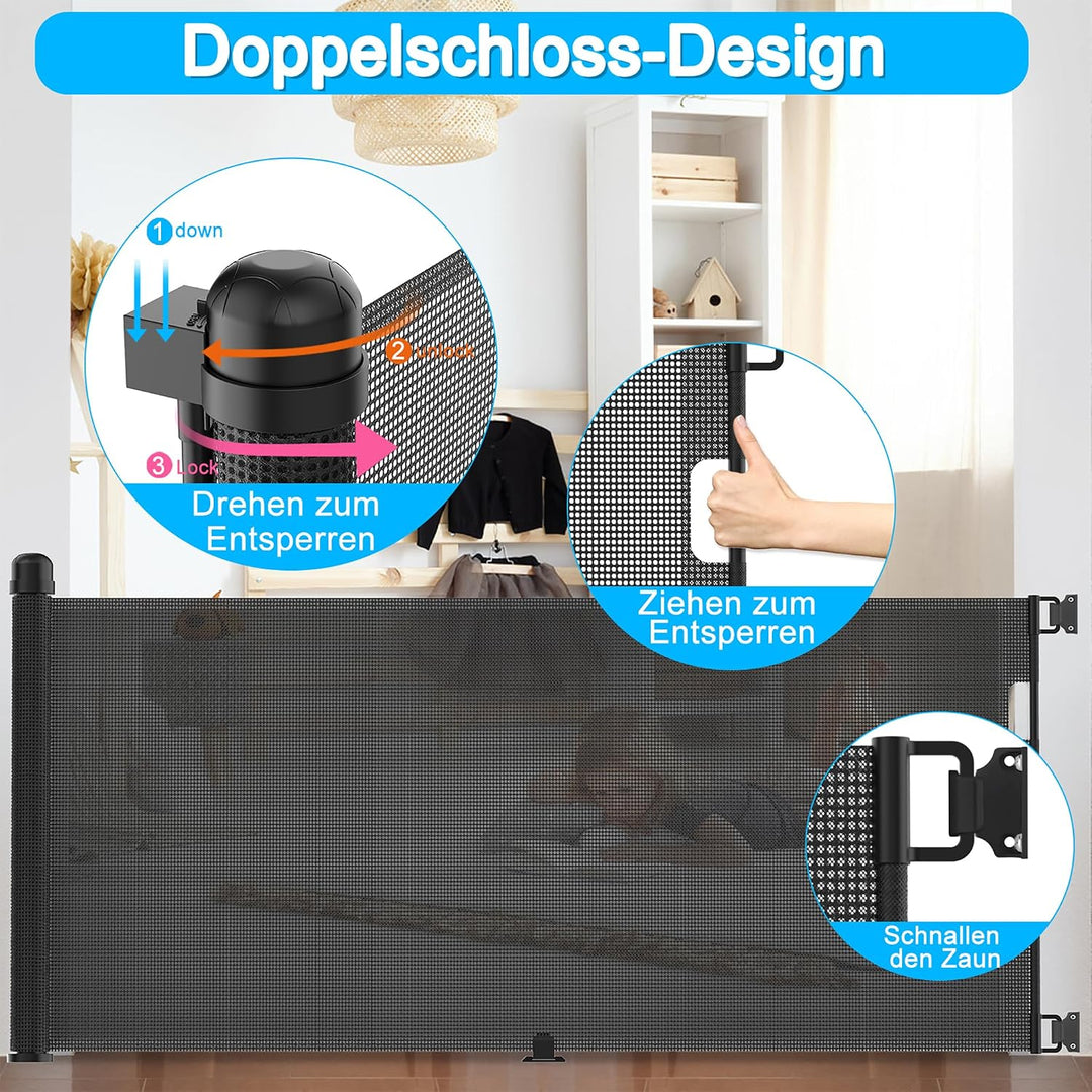 LZQ Türschutzgitter Treppenschutzgitter Roll für Babys und Haustiere, 0-300cm, 87 cm Hoch Baby Abspe