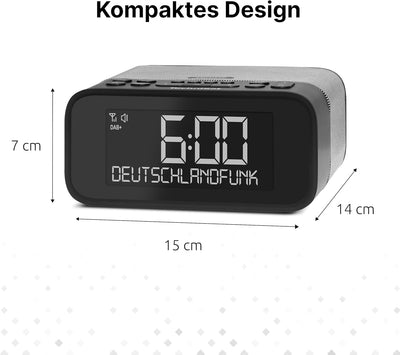 TechniSat DIGITRADIO 52 BT– DAB Radiowecker (Uhrenradio, Wecker, DAB+, UKW, Snooze-Funktion, Sleepti