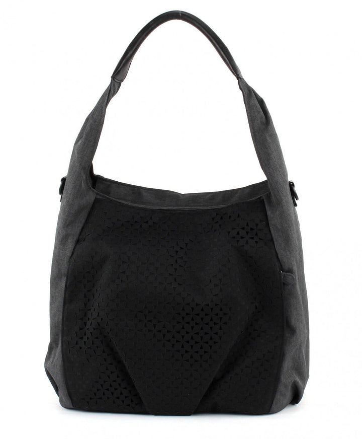 LÄSSIG Baby Wickeltasche Babytasche Stylische Tasche inkl. Wickelzubehör/Casual Hobo Bag Black Schwa