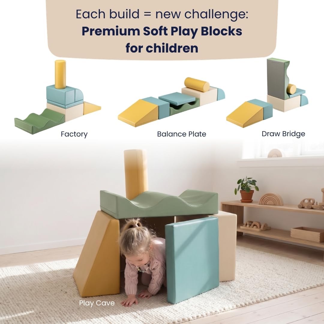 IGLU SOFT PLAY Discoverer Set Softbausteine Riesenbausteine Schaumstoffbausteine Grossbausteine 7 St