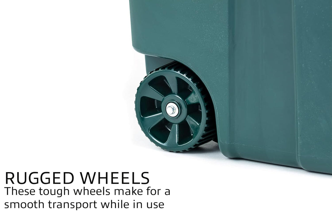 United Solutions ECOSolutions Mülleimer mit Rädern, 32 Gallonen, ECO Grün, 2 Stück