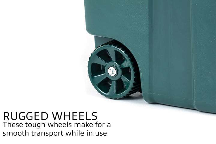 United Solutions ECOSolutions Mülleimer mit Rädern, 32 Gallonen, ECO Grün, 2 Stück