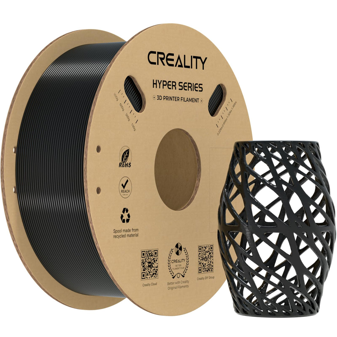 Creality Hyper PETG Filament 1,75mm (Schwarz), 2024 Neues 1kg 3D-Drucker Filament PETG Hochgeschwind