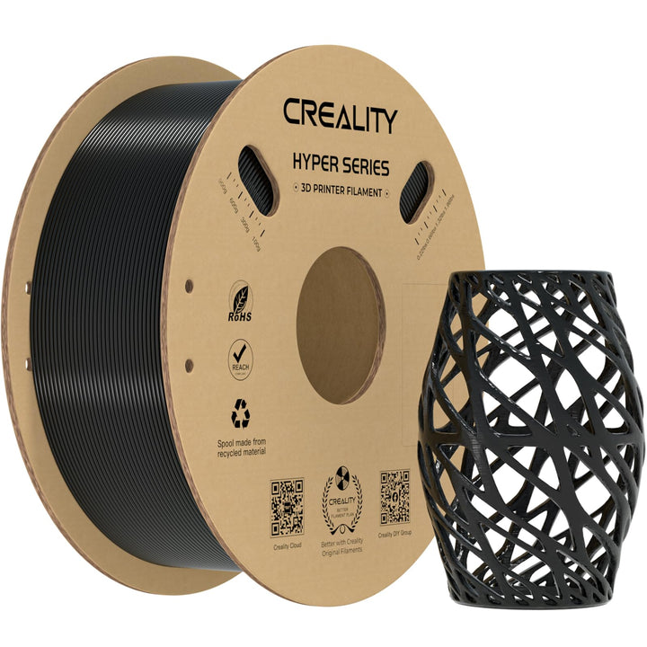 Creality Hyper PETG Filament 1,75mm (Schwarz), 2024 Neues 1kg 3D-Drucker Filament PETG Hochgeschwind