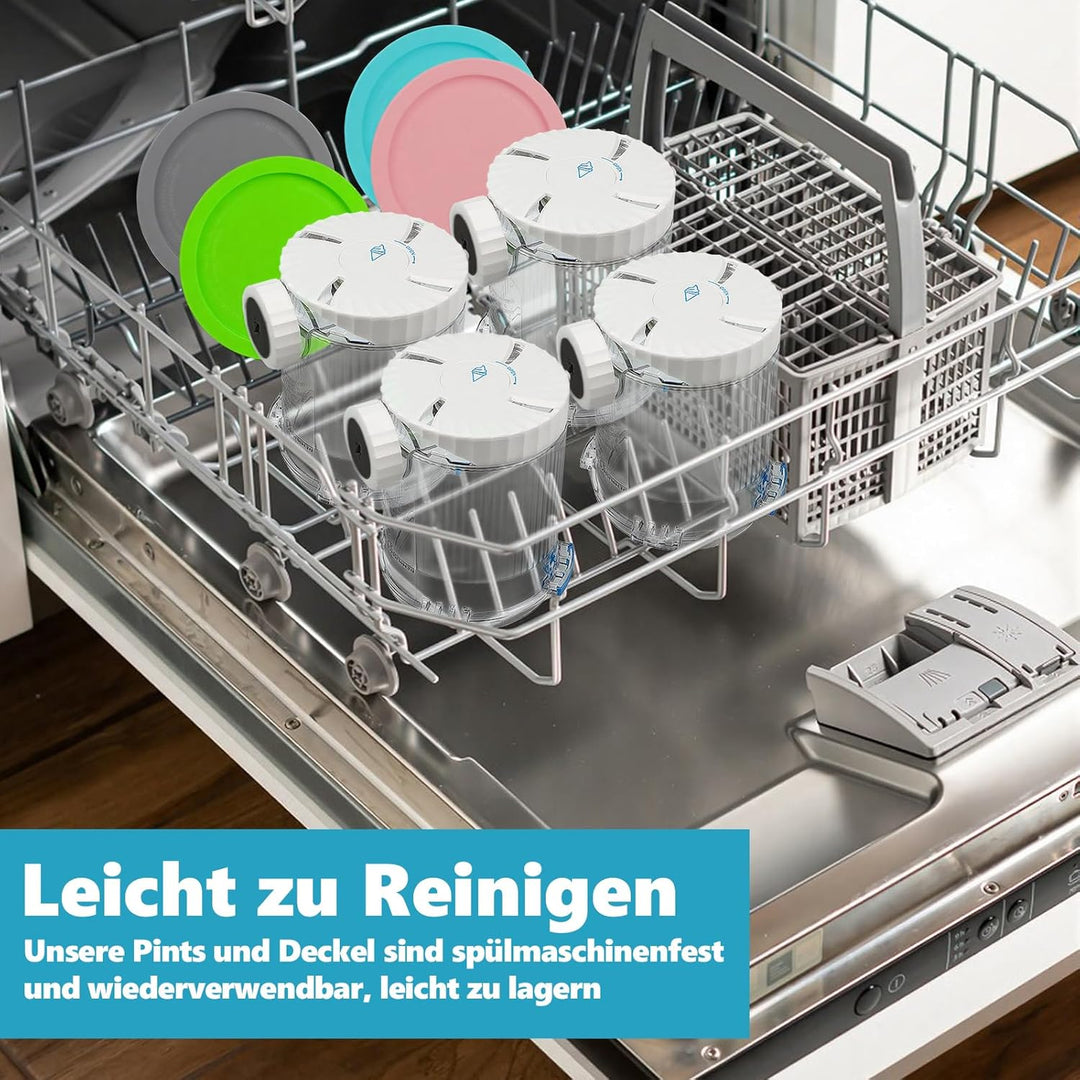 Nepfaivy Behälter für Ninja Swirl by Creami - 4er-Set Eiscremebecher und Deckel Kompatibel mit Ninja