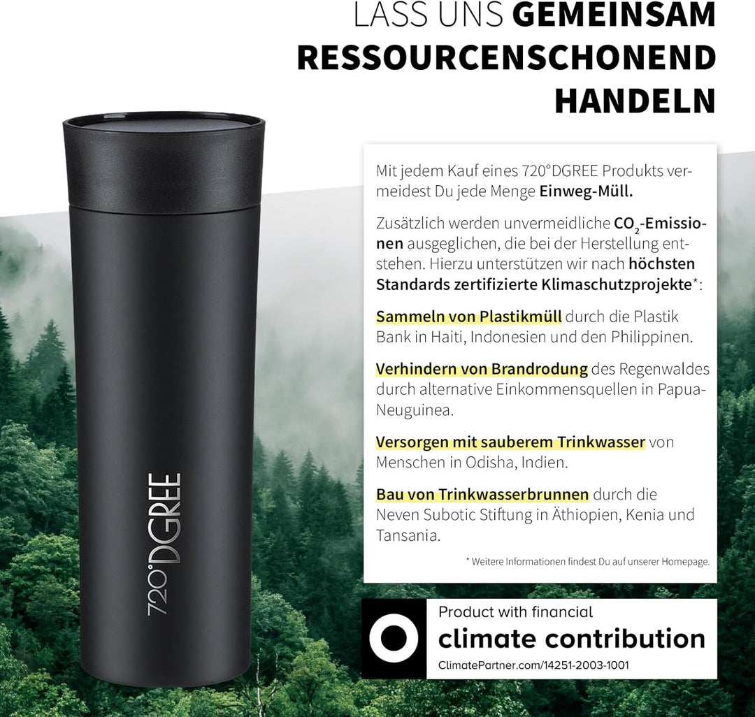720°DGREE Thermobecher 350ml “PleasureToGo 2.0” - 3 Grössen, 5h Heiss, 10h Kalt, Auslaufsicher, BPA-