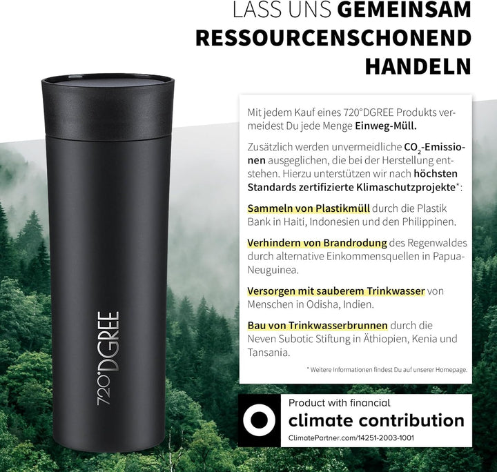 720°DGREE Thermobecher 350ml “PleasureToGo 2.0” - 3 Grössen, 5h Heiss, 10h Kalt, Auslaufsicher, BPA-
