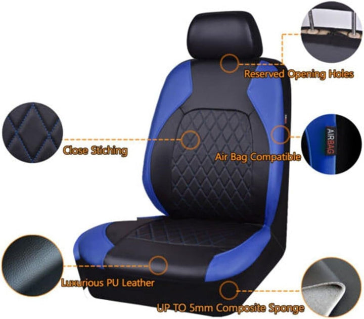 VOIV 9PCS Auto Sitzbezüge Sets für Ford Ecosport 2013 2014 2015 2016 2017 2018 2019-2023, Leder Wass
