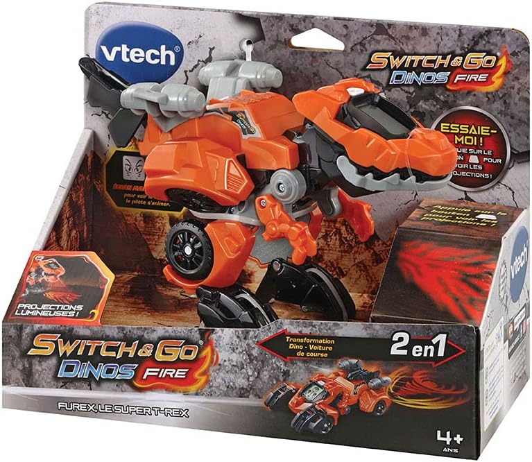 VTech Switch & Go Dinos Fire - Furex, Der Super T-Rex, Dinosaurier Spielzeug - Ab 4 Jahren - FR Vers