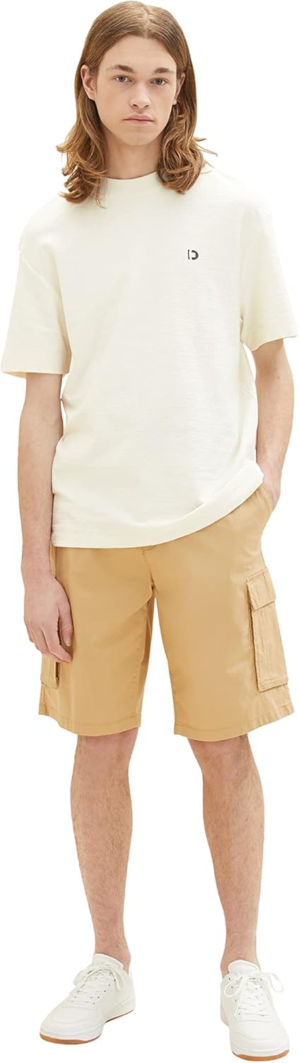 TOM TAILOR Denim Herren Relaxed Fit Cargo Shorts M 31041 - Brown Rice, M 31041 - Brown Rice