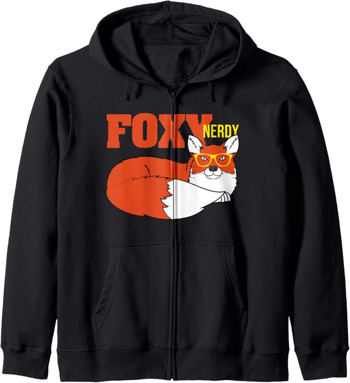 Foxy Nerdy Fox mit Brille Kapuzenjacke