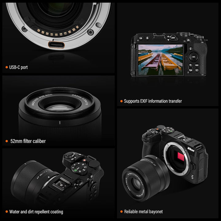 VILTROX 35mm F1.7 APS-C Prime Autofokus Objektive für Nikon Z Mount Kamera Objektive Standard Camera