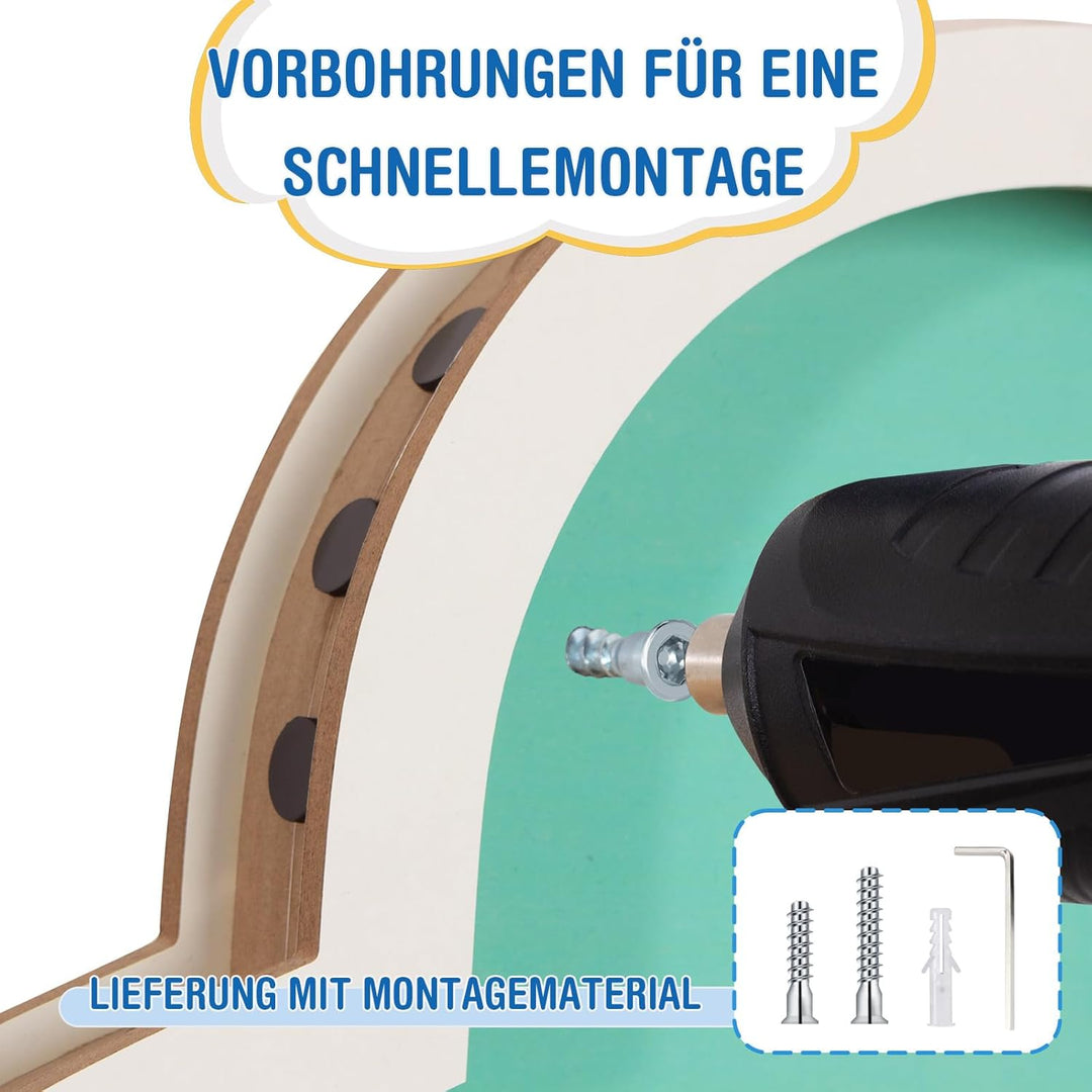 Todeco Tonie-Regal für Toniebox Hörfiguren, Magnetische Wandregal für 30-40 Tonie, Perfekte Tonie Au