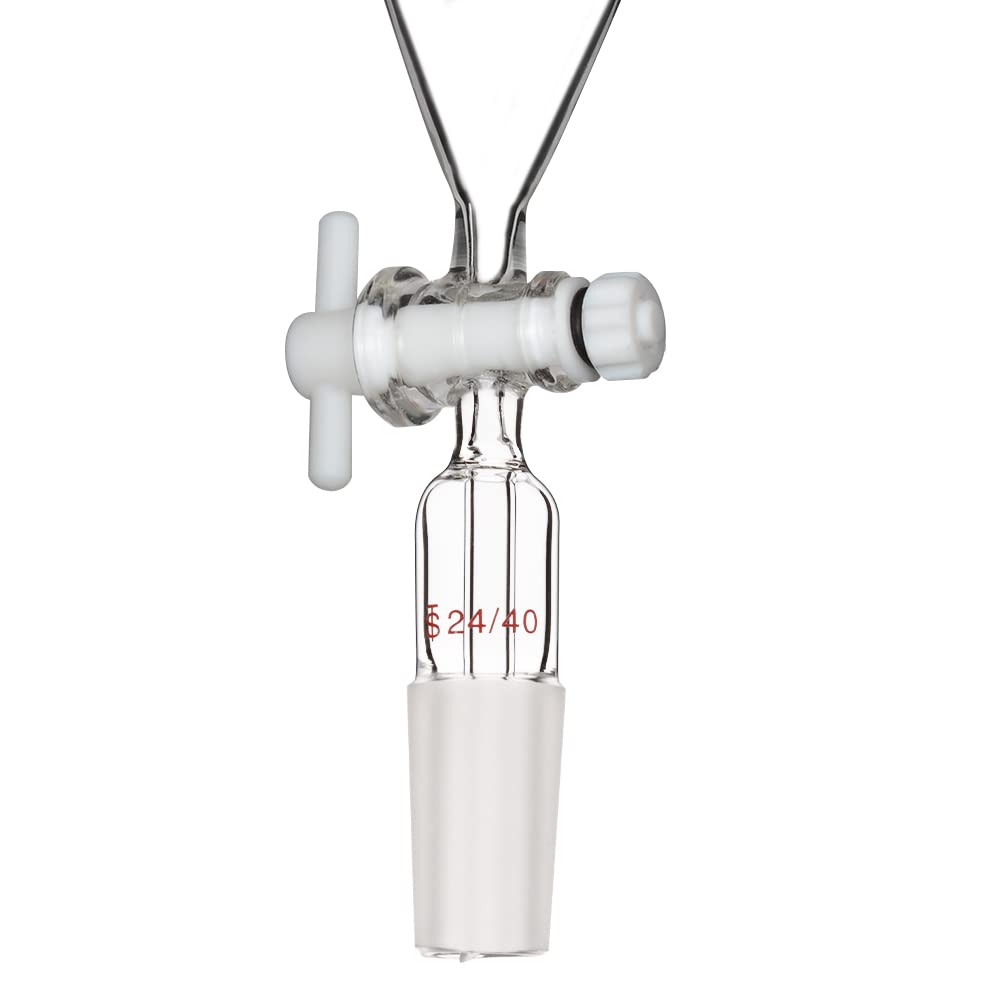 StonyLab 250 ml Trichter aus Borosilikatglas, Separatory Funnel, Schwerwandig Konisch mit 24/40 Gele