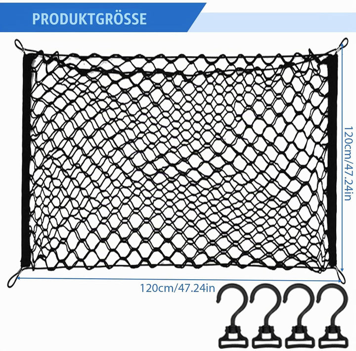 Schutzgitter Auto Barriere Trennnetz, Hundegitter für Kofferraum, 120x90 cm, Doppelschicht Polypropy