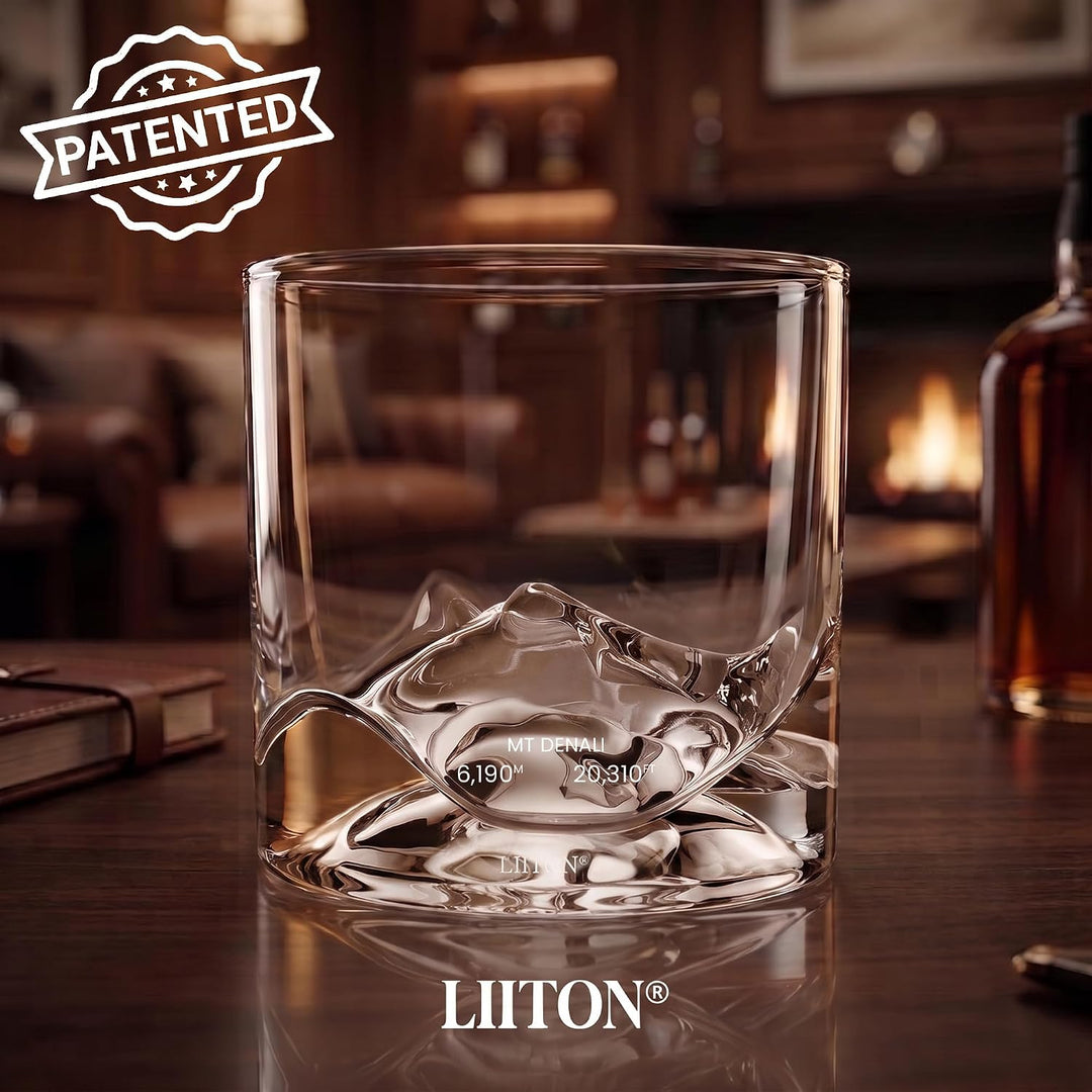 LIITON Exklusiv Whisky Gläser Set Denali 2-teilig aus Kristallglas, Tumblergläser, Geschenke für Män