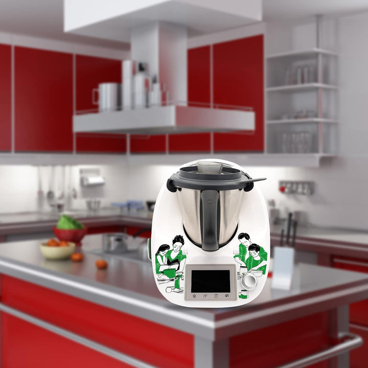 Deko Schutz Aufkleber kompatibel mit Küchenmaschine Thermomix TM5 Design Sticker Klebefolie Zubehör