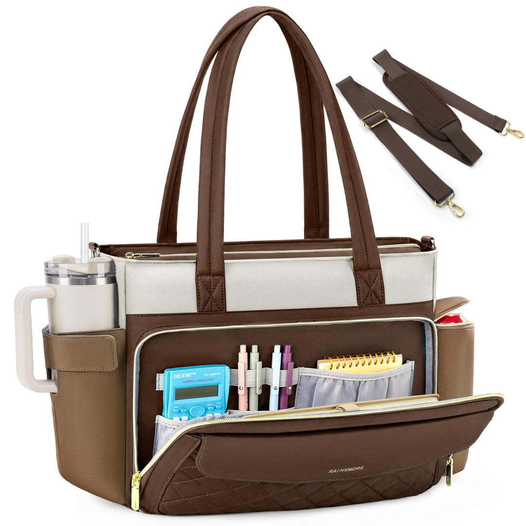 RAINSMORE Lehrertasche Damen Gross Laptoptasche, 15,6 Zoll | Arbeitstasche Isolierfach und Gross Get
