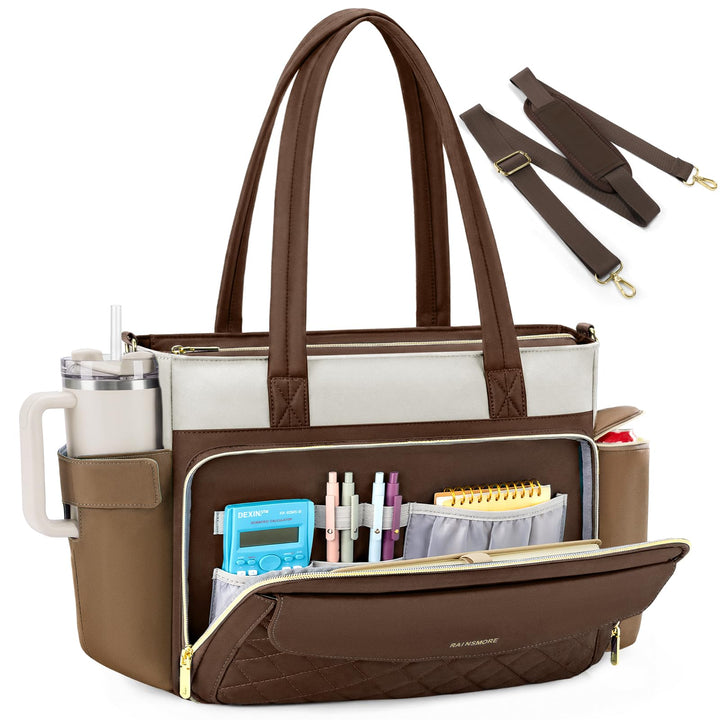 RAINSMORE Lehrertasche Damen Gross Laptoptasche, 15,6 Zoll | Arbeitstasche Isolierfach und Gross Get