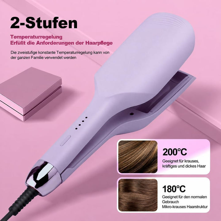 32mm Welleneisen für Haare, Französischer Lockenstab mit 4 Temperaturen, Ionen Keramik Hair Curler f