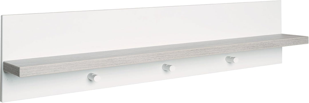 roba universal Wandgarderobe, mit Garderobenhaken und Ablage, weiss/natur, Wandgarderobe