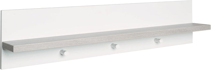 roba universal Wandgarderobe, mit Garderobenhaken und Ablage, weiss/natur, Wandgarderobe