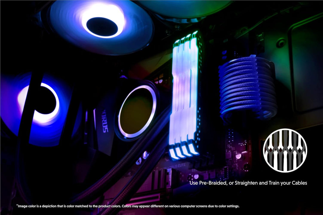 LINKUP - AVA 30cm PSU Kabelverlängerung Ummantelt GPU Nach Mass PC Stromversorgung mit Kamm-Kit┃1x 2